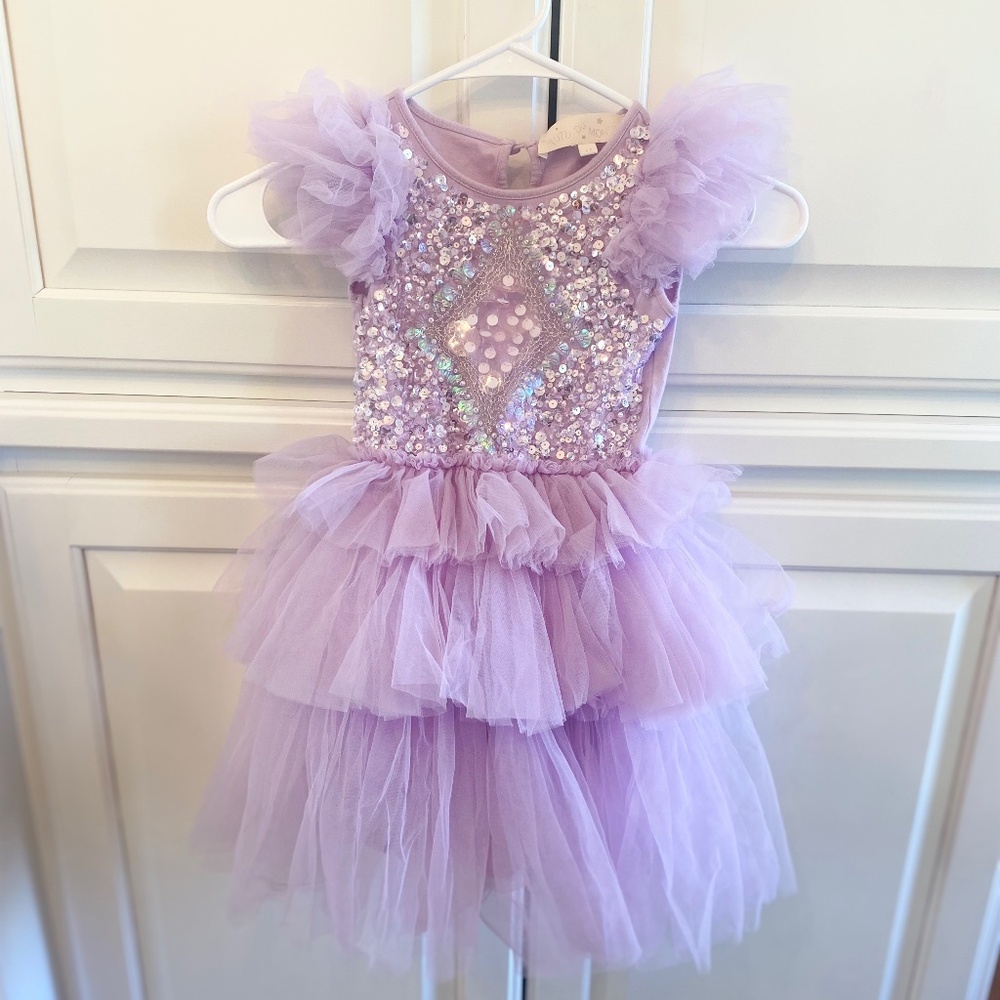 Tutu Du Monde Girls Tiered Tutu Dress in Lilac Thistle
